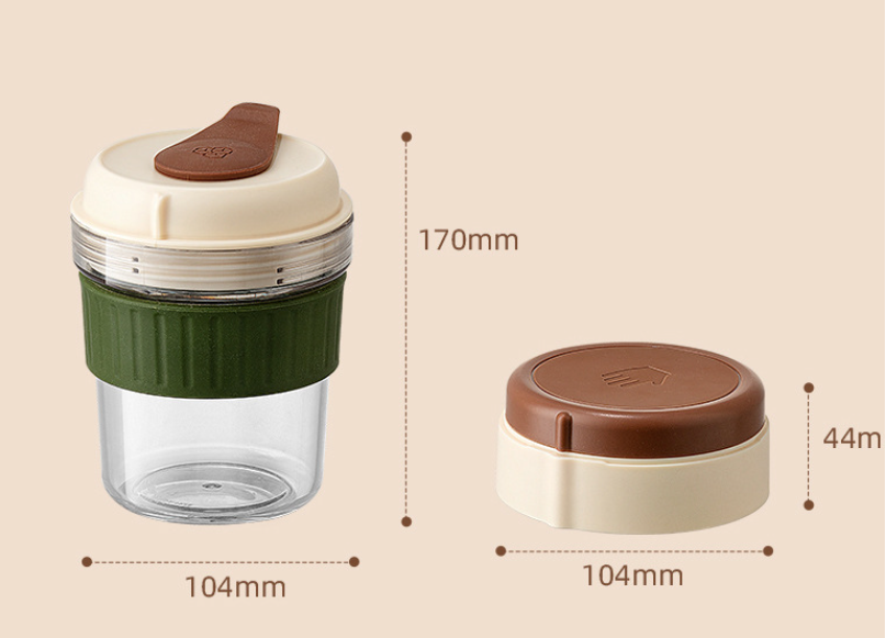 2-in-1 Ice Cube Maker Tumbler - Portable Cup with Integrated Silicone Ice Tray & Lid (1 cup + 1 ice tray)