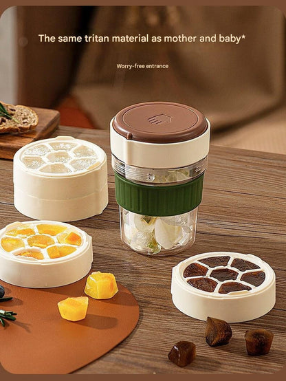 2-in-1 Ice Cube Maker Tumbler - Portable Cup with Integrated Silicone Ice Tray & Lid (1 cup + 1 ice tray)