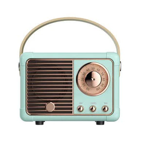 Blue Retro Bluetooth Speaker - Portable Mini Wireless Speaker with Vintage Radio Design (Product size: 7x11x5cm)