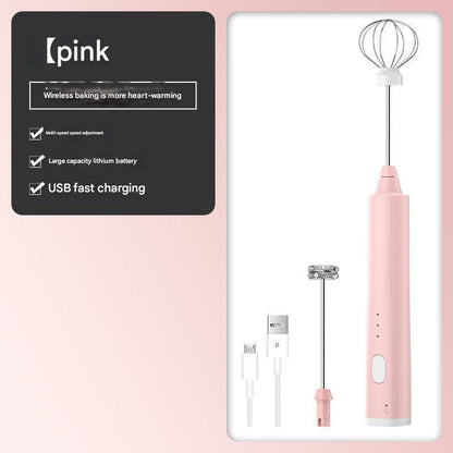 Green Cordless Drink Mixer & Egg Beater with 2 Whisk Heads - USB Powered - Factory Direct Shop