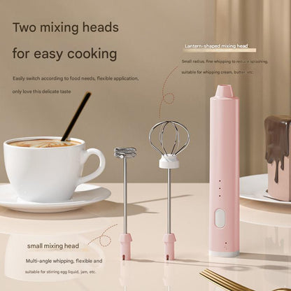 Green Cordless Drink Mixer & Egg Beater with 2 Whisk Heads - USB Powered - Factory Direct Shop