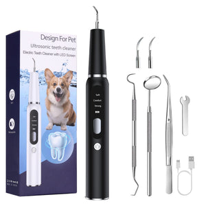 Black Professional Pet Dental Cleaning Kit - Ultrasonic Scaler, Tools & 3 Modes - Factory Direct Shop