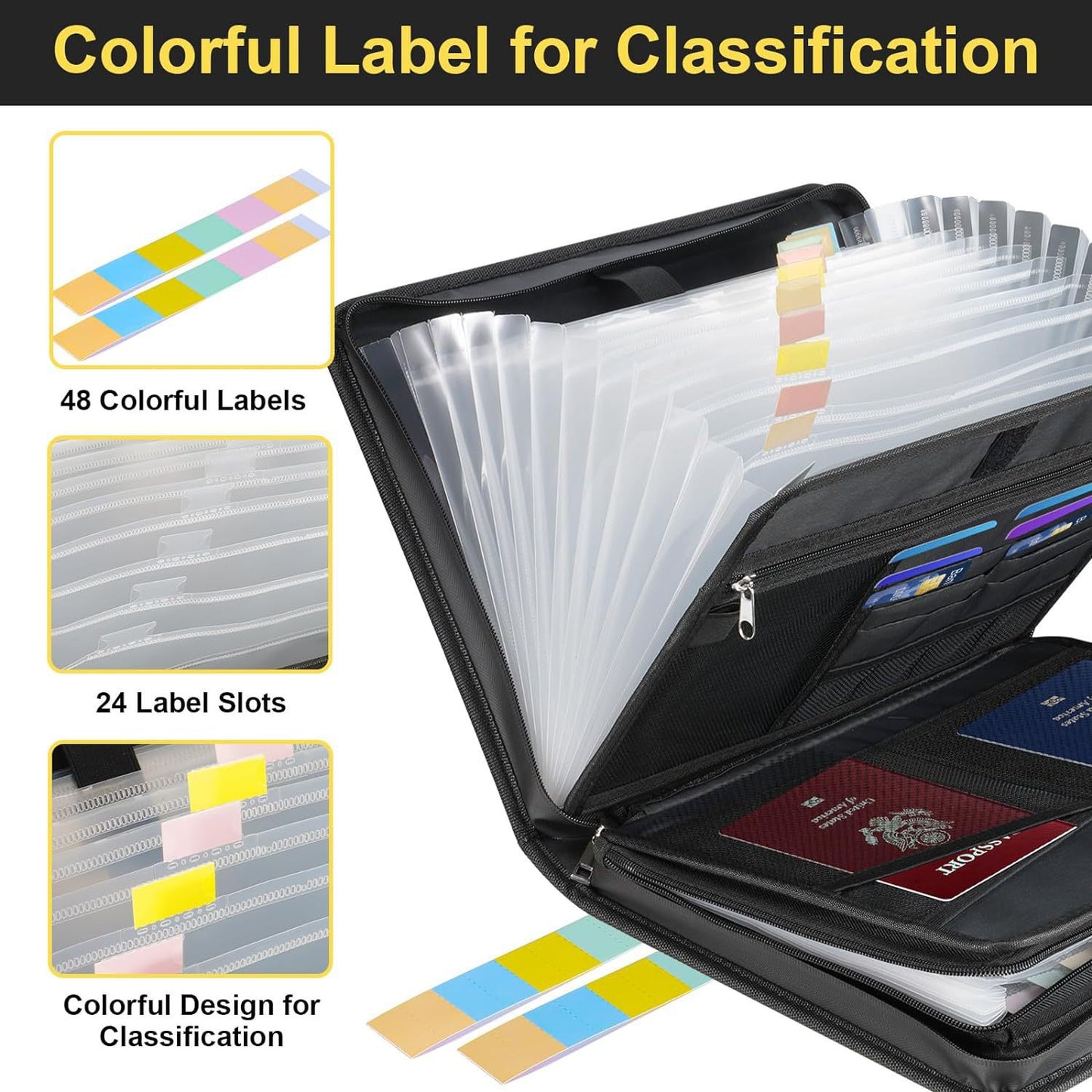 Expanding Accordion File Organizer - Fireproof & Waterproof Document Storage Case