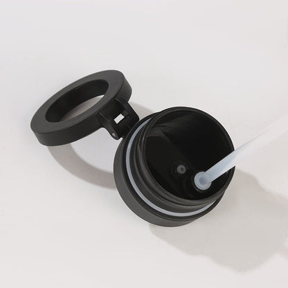 Stainless Steel Sports Water Bottle Insulated with Magnetic Phone Stand - Black 710ml - Factory Direct Shop