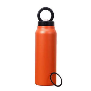 Stainless Steel Sports Water Bottle Insulated with Magnetic Phone Stand - Orange 946ml - Factory Direct Shop
