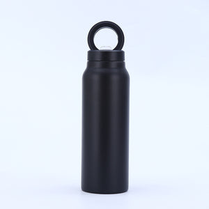 Stainless Steel Insulated Water Bottle with Integrated Magnetic Phone Stand - Black (32oz) - Factory Direct Shop