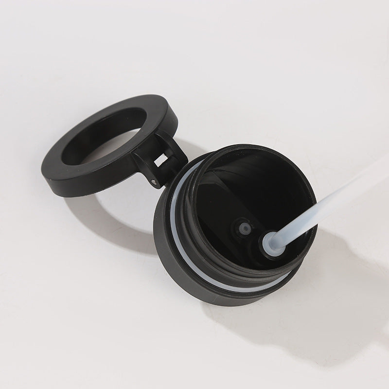 Stainless Steel Insulated Water Bottle with Integrated Magnetic Phone Stand - Black (32oz) - Factory Direct Shop