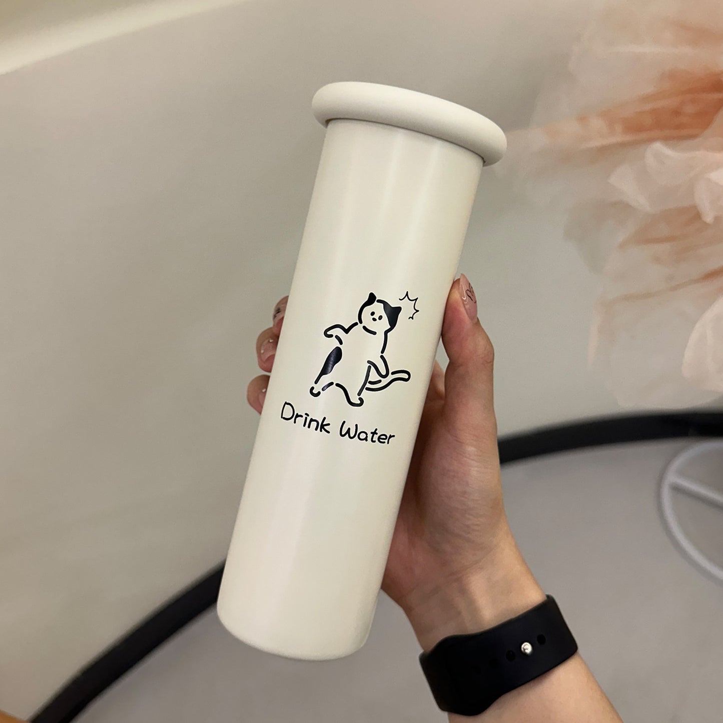 Mini Insulated Coffee Cup - 316 Stainless Steel, Portable & Stylish - White Kitten (300ml) - Factory Direct Shop
