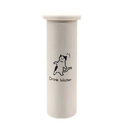 Mini Insulated Coffee Cup - 316 Stainless Steel, Portable & Stylish - White Kitten (300ml) - Factory Direct Shop