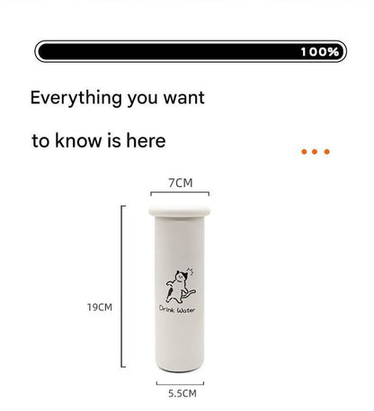 Mini Insulated Coffee Cup - 316 Stainless Steel, Portable & Stylish - Black Kitten (300ml) - Factory Direct Shop