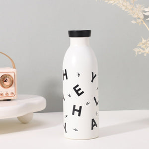 Cute Milk Bottle Thermos - 500ml Stainless Steel Insulated Water Bottle (White letters) - Factory Direct Shop
