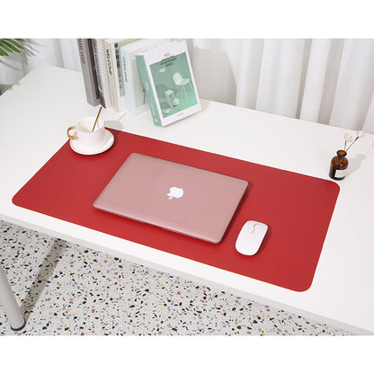 Wine red/yellow Extra-Large Leather Table Mat for Study & Work - Pad for Students & Office Use (100x50cm)