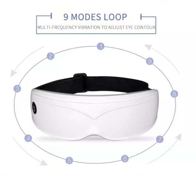 White Touch-Control Rechargeable Heated  Eye Massager for Daily Use