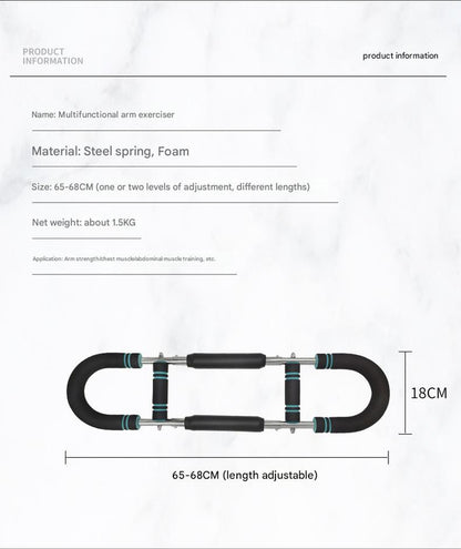 Blue Black Adjustable U-Shaped Arm Exerciser - For Home Fitness Strength Training (30kg)