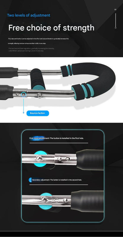 Gray black Adjustable U-Shaped Arm Exerciser - For Home Fitness Strength Training (40kg)