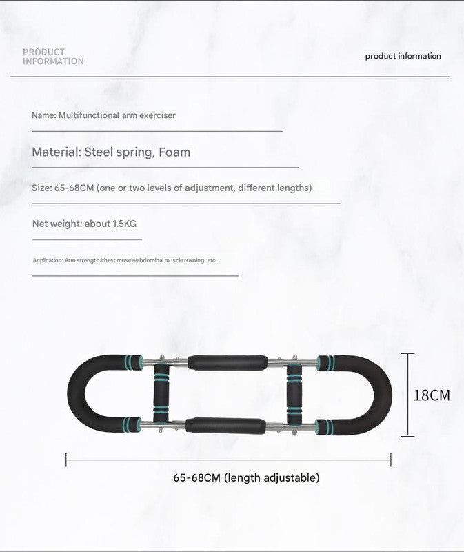 Gray black Adjustable U-Shaped Arm Exerciser - For Home Fitness Strength Training (40kg)