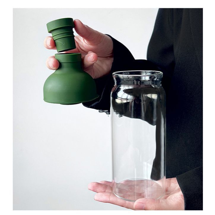 Style Cold Brew Bottle - 450ml Glass, Leak - Resistant Silicone Top Green Silicone Lid - Factory Direct Shop