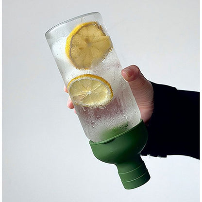 Style Cold Brew Bottle - 450ml Glass, Leak - Resistant Silicone Top Green Silicone Lid - Factory Direct Shop
