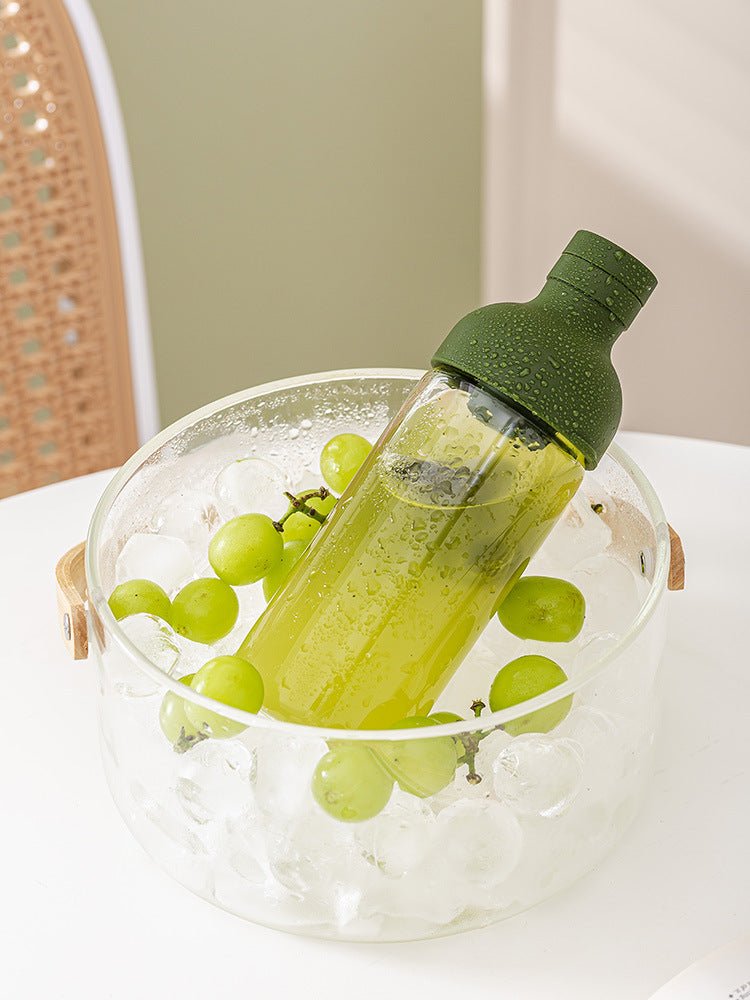 Style Cold Brew Bottle - 450ml Glass, Leak - Resistant Silicone Top Green Silicone Lid - Factory Direct Shop