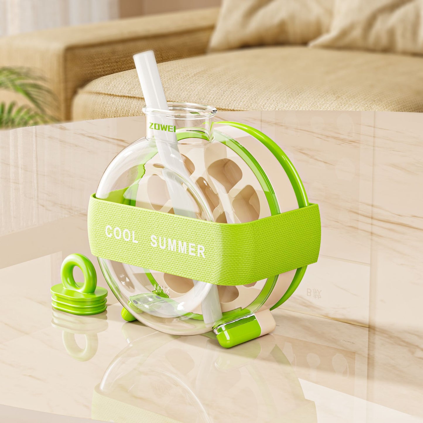 Green Portable Press - Release Ice Cube Maker Bottle - Makes 12 Cubes, Doubles as Bottle - Factory Direct Shop
