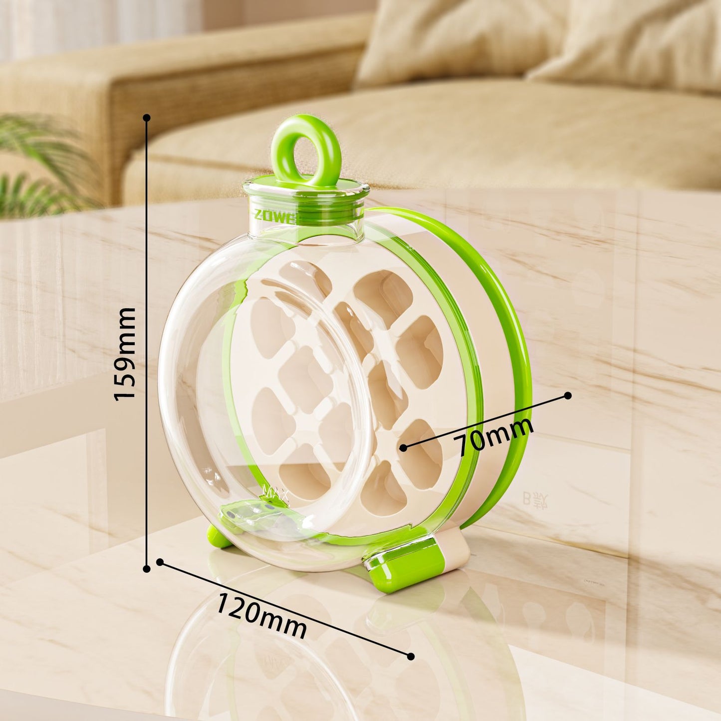 Green Portable Press - Release Ice Cube Maker Bottle - Makes 12 Cubes, Doubles as Bottle - Factory Direct Shop