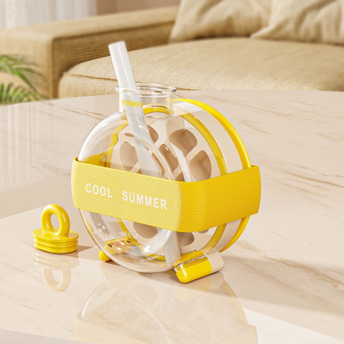 Yellow Portable Press - Release Ice Cube Maker Bottle - Makes 12 Cubes, Doubles as Bottle - Factory Direct Shop