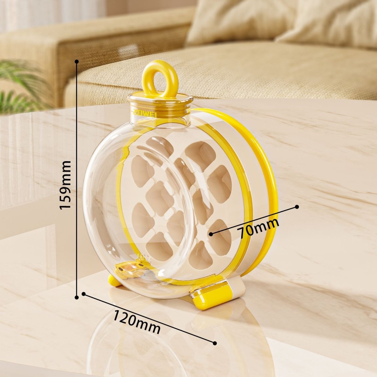 Yellow Portable Press - Release Ice Cube Maker Bottle - Makes 12 Cubes, Doubles as Bottle - Factory Direct Shop