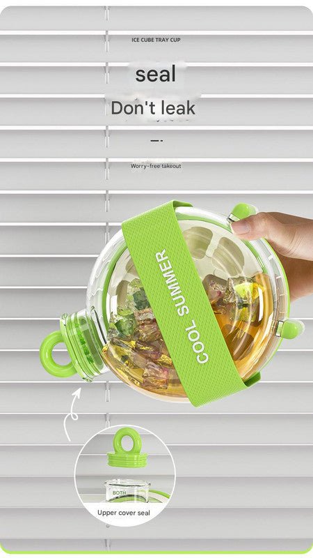 Yellow Portable Press - Release Ice Cube Maker Bottle - Makes 12 Cubes, Doubles as Bottle - Factory Direct Shop