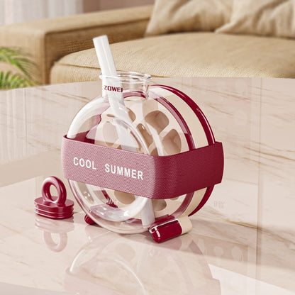 Red Portable Press - Release Ice Cube Maker Bottle - Makes 12 Cubes, Doubles as Bottle - Factory Direct Shop