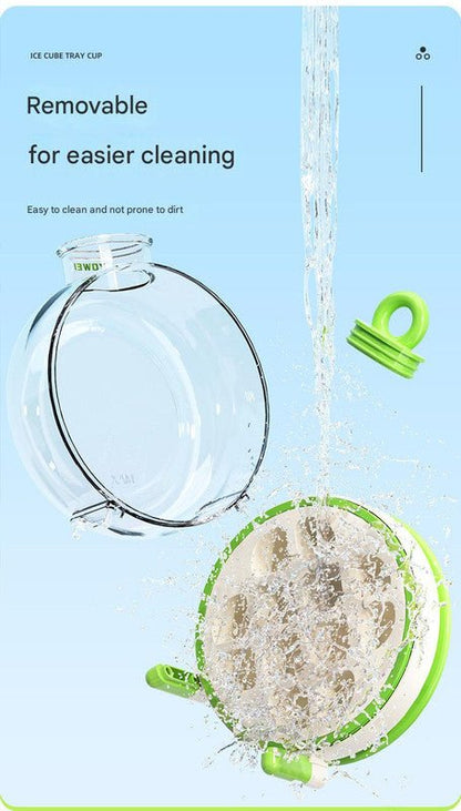 Red Portable Press - Release Ice Cube Maker Bottle - Makes 12 Cubes, Doubles as Bottle - Factory Direct Shop