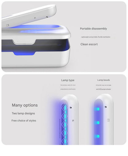 White 2-in-1 UV Sterilizer Box & Detachable Wand - For Phone, Jewelry, Masks