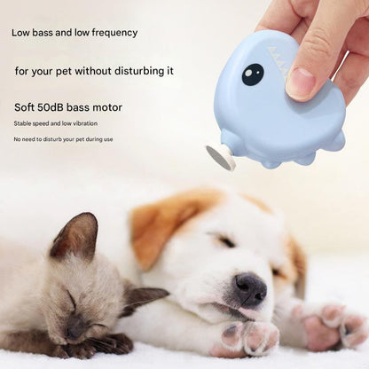 Blue Cute Dinosaur Electric Pet Nail Grinder - 3 - Speed, Low Noise, USB - C for Dogs & Cats - Factory Direct Shop