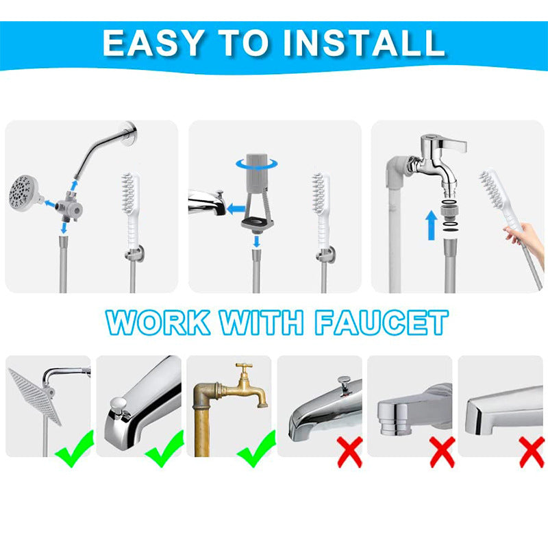 Handheld Pet Grooming Shower Sprayer - With Comb Teeth Hose & Adapters - Factory Direct Shop