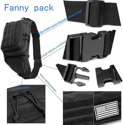 Khaki Rugged Tactical Waist Pack - MOLLE Outdoor Fanny Bag for Hiking Cycling & Travel