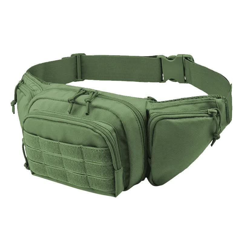 Green Rugged Tactical Waist Pack - MOLLE Outdoor Fanny Bag for Hiking Cycling & Travel