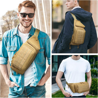 Green Rugged Tactical Waist Pack - MOLLE Outdoor Fanny Bag for Hiking Cycling & Travel