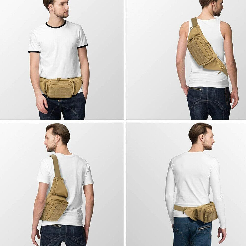 Green Rugged Tactical Waist Pack - MOLLE Outdoor Fanny Bag for Hiking Cycling & Travel