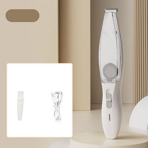 White Rechargeable Pet Grooming Clipper with Built - in Vacuum - Low Noise Hair Trimmer for Dogs & Cats - Factory Direct Shop