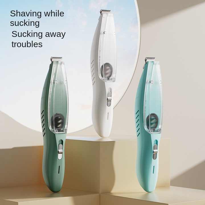 White Rechargeable Pet Grooming Clipper with Built - in Vacuum - Low Noise Hair Trimmer for Dogs & Cats - Factory Direct Shop