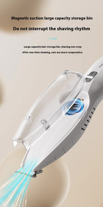 White Rechargeable Pet Grooming Clipper with Built - in Vacuum - Low Noise Hair Trimmer for Dogs & Cats - Factory Direct Shop