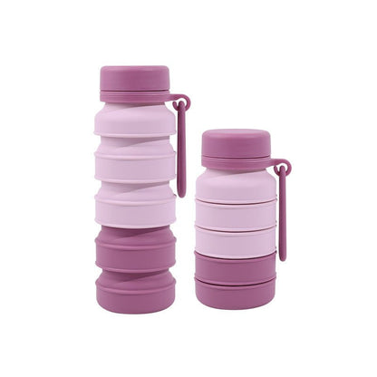 Pink Collapsible Silicone Water Bottle - 510ml Portable Food - Grade Travel & Sports Drink Flask - Factory Direct Shop