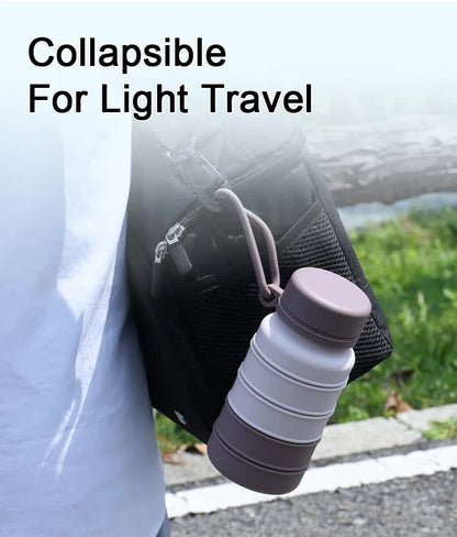 Pink Collapsible Silicone Water Bottle - 510ml Portable Food - Grade Travel & Sports Drink Flask - Factory Direct Shop