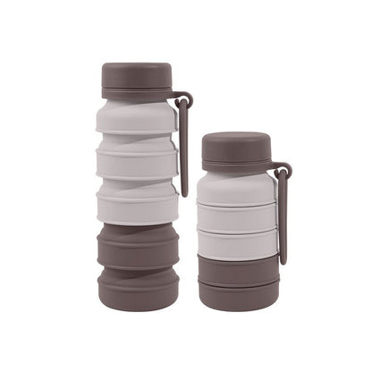 Brown Collapsible Silicone Water Bottle - 510ml Portable Food - Grade Travel & Sports Drink Flask - Factory Direct Shop