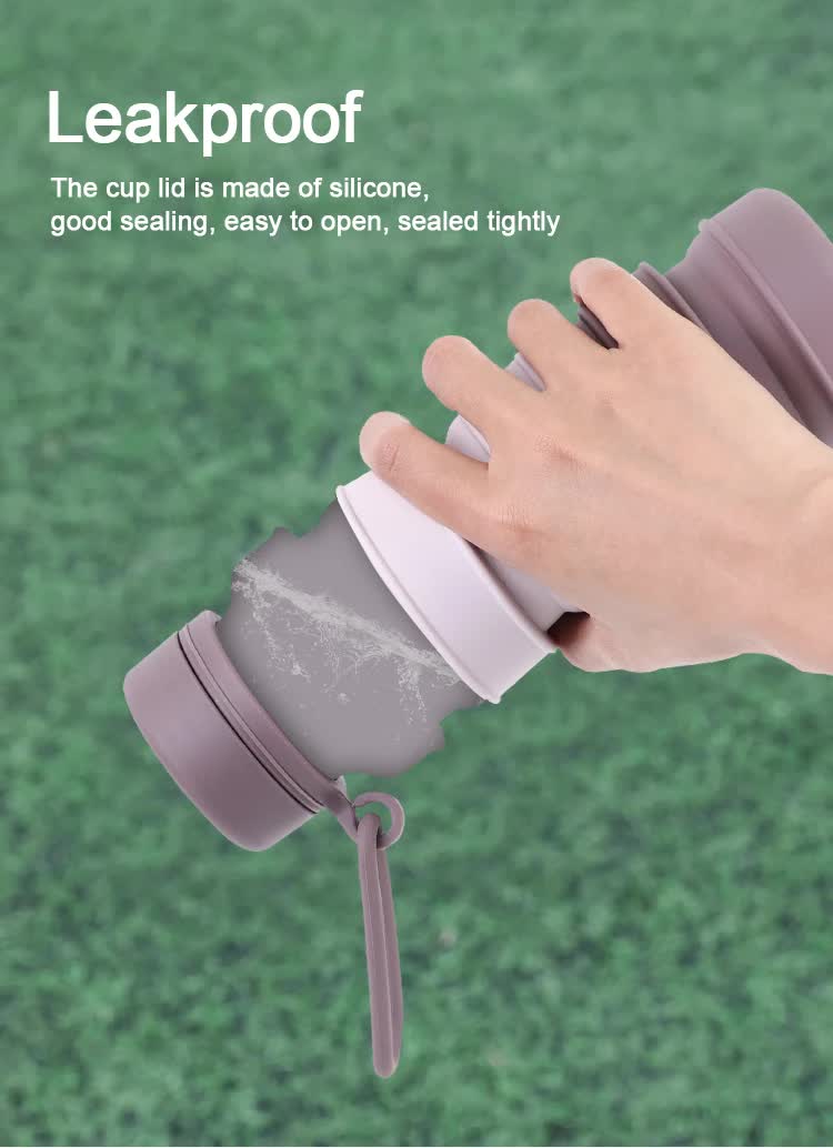 Brown Collapsible Silicone Water Bottle - 510ml Portable Food - Grade Travel & Sports Drink Flask - Factory Direct Shop