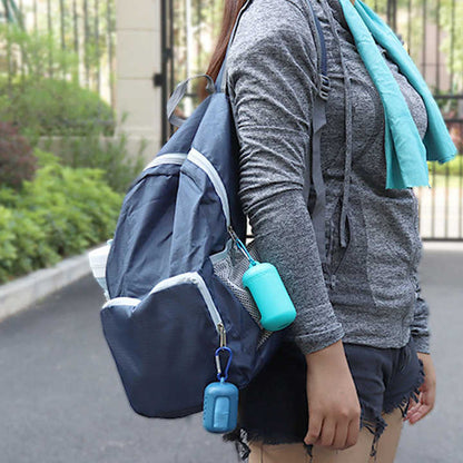 Purple Quick Dry Cooling Towel Set (2 Pack) - Microfiber Sport Towels with Silicone Cases & Carabiners