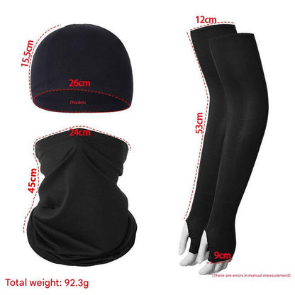 2 Sets Light Blue Cooling UV Protection Set - 2 Skull Cap, 2 Neck Gaiter & 4 Arm Sleeves for Outdoor Sports - Factory Direct Shop