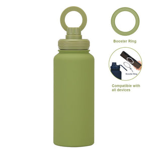 Stainless Steel Sports Water Bottle - with Magnetic Phone Holder - Matcha Green 1L - Factory Direct Shop