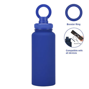 Stainless Steel Sports Water Bottle - with Magnetic Phone Holder - Bright Blue 1L - Factory Direct Shop