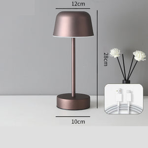 Coffee Modern Minimalist LED Table Lamp - Rechargeable Touch Control Desk Light