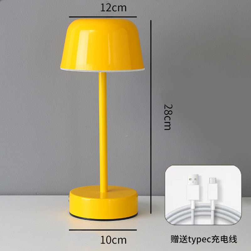 Yellow Modern Minimalist LED Table Lamp - Rechargeable Touch Control Desk Light